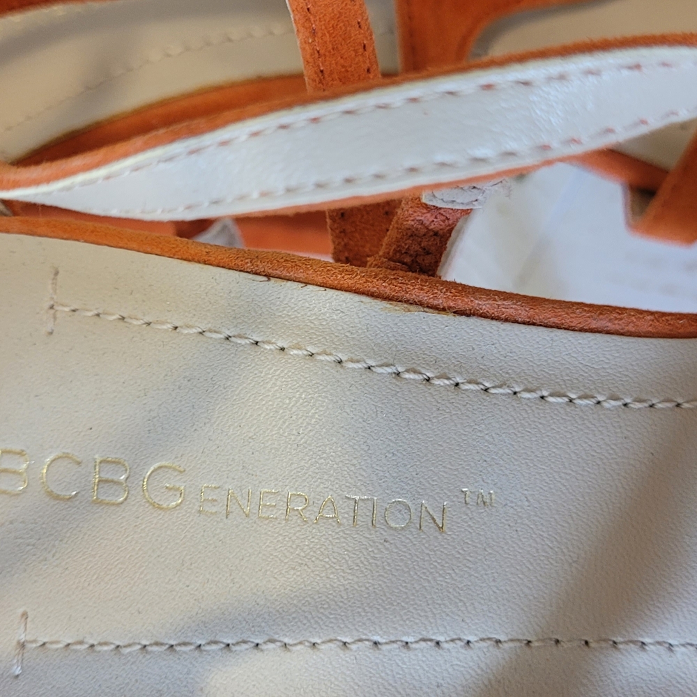Orange Strappy Women's Heels - Picture 2 of 5